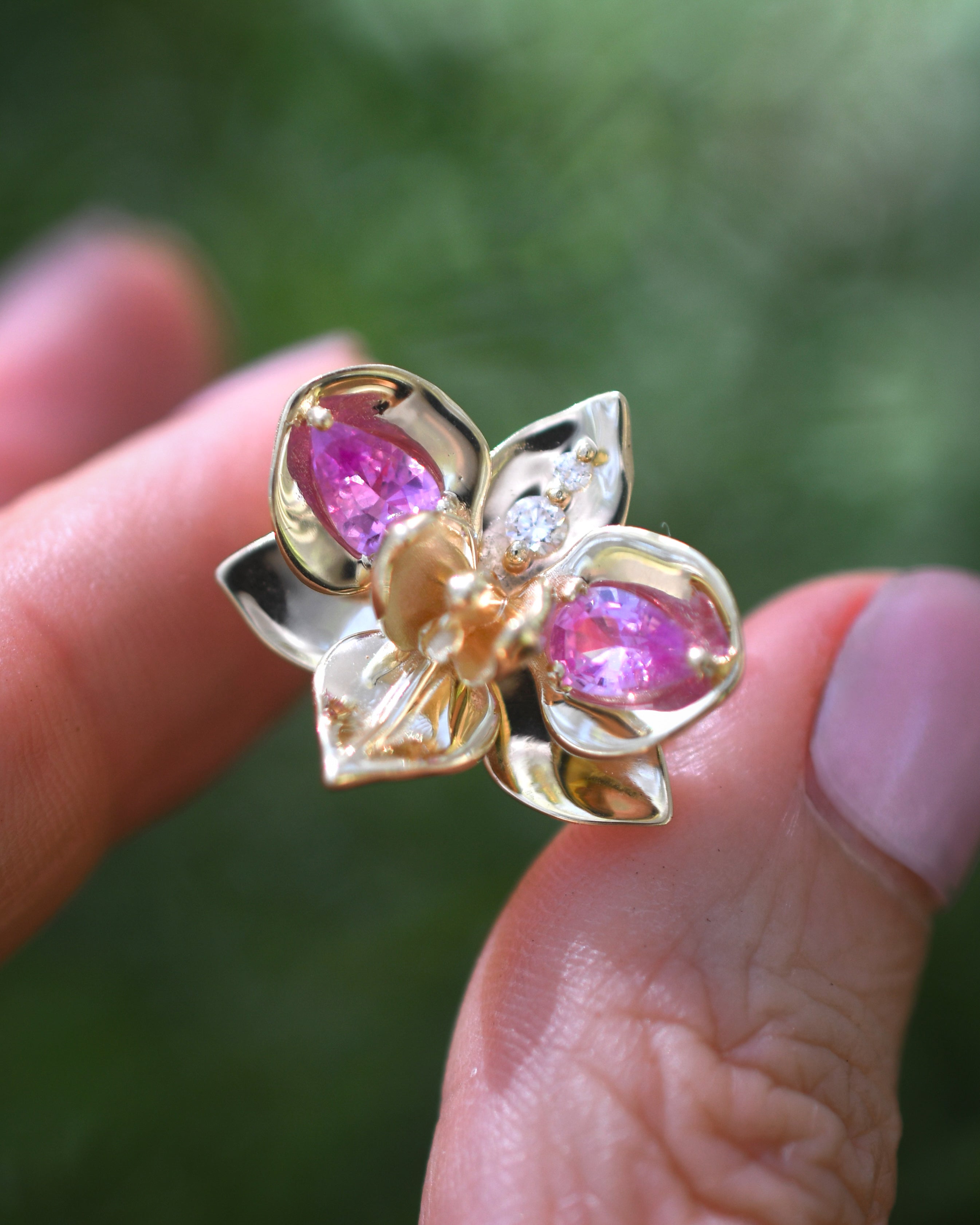 Oraphim Rings (Made to Order) Orchid Ring with white Sapphires (Or Choose Color) and ...