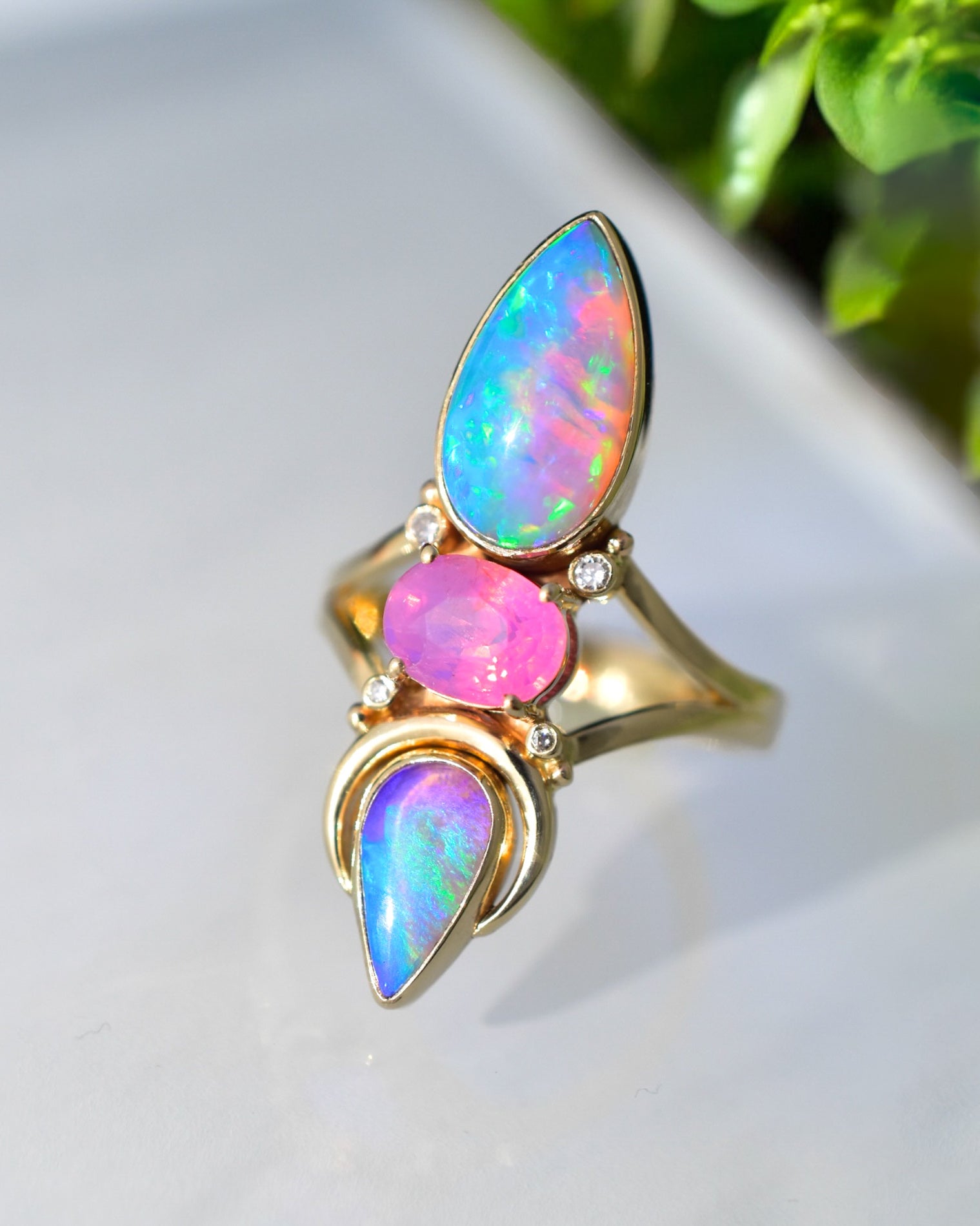 Luxurious Australian Opal Elysian Seed Ring showcasing Stunning
