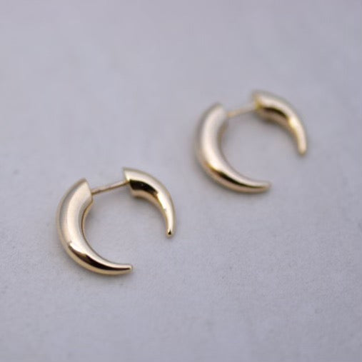Faux Moon Gauges - Tribal Moon Earrings in solid 14k Rose Gold - Angel Alchemy Jewelry