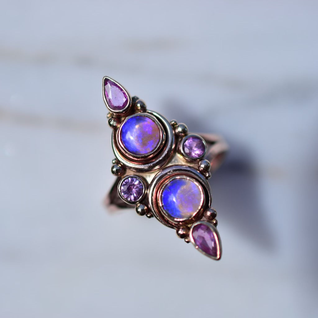 Mini La Luna Grande ring in solid 14k rose gold - Angel Alchemy Jewelry