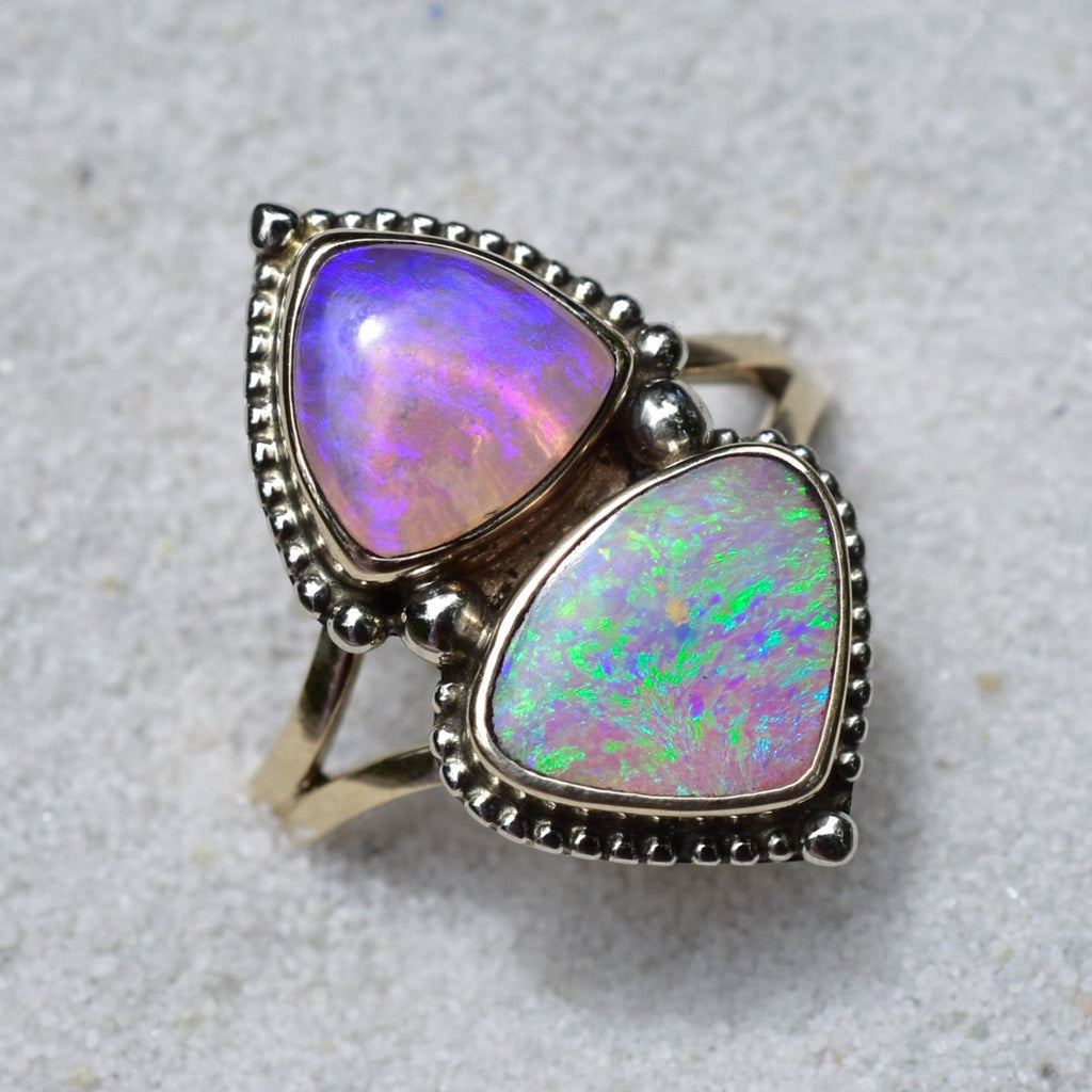 Double Australian Opal Ring