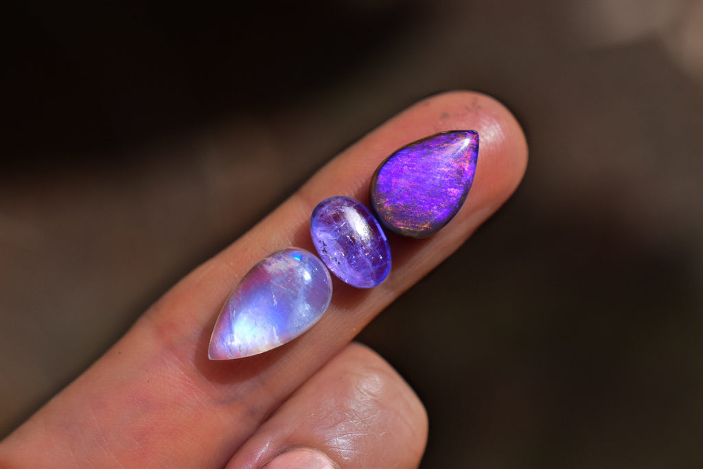 Purple Australian Opal with Moonstone and Tanzanite reserved - Angel Alchemy Jewelry