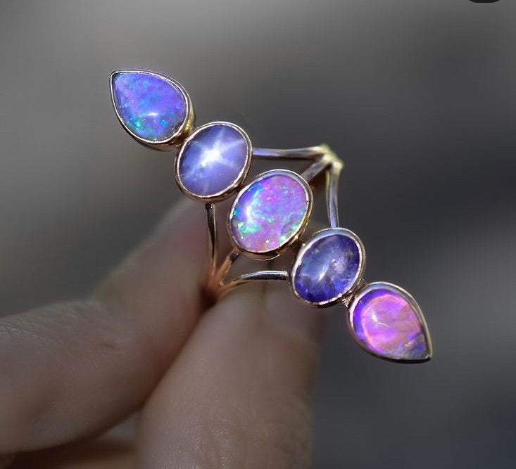 Unicorn Talisman Ring in the floating style semi custom reserved - Angel Alchemy Jewelry
