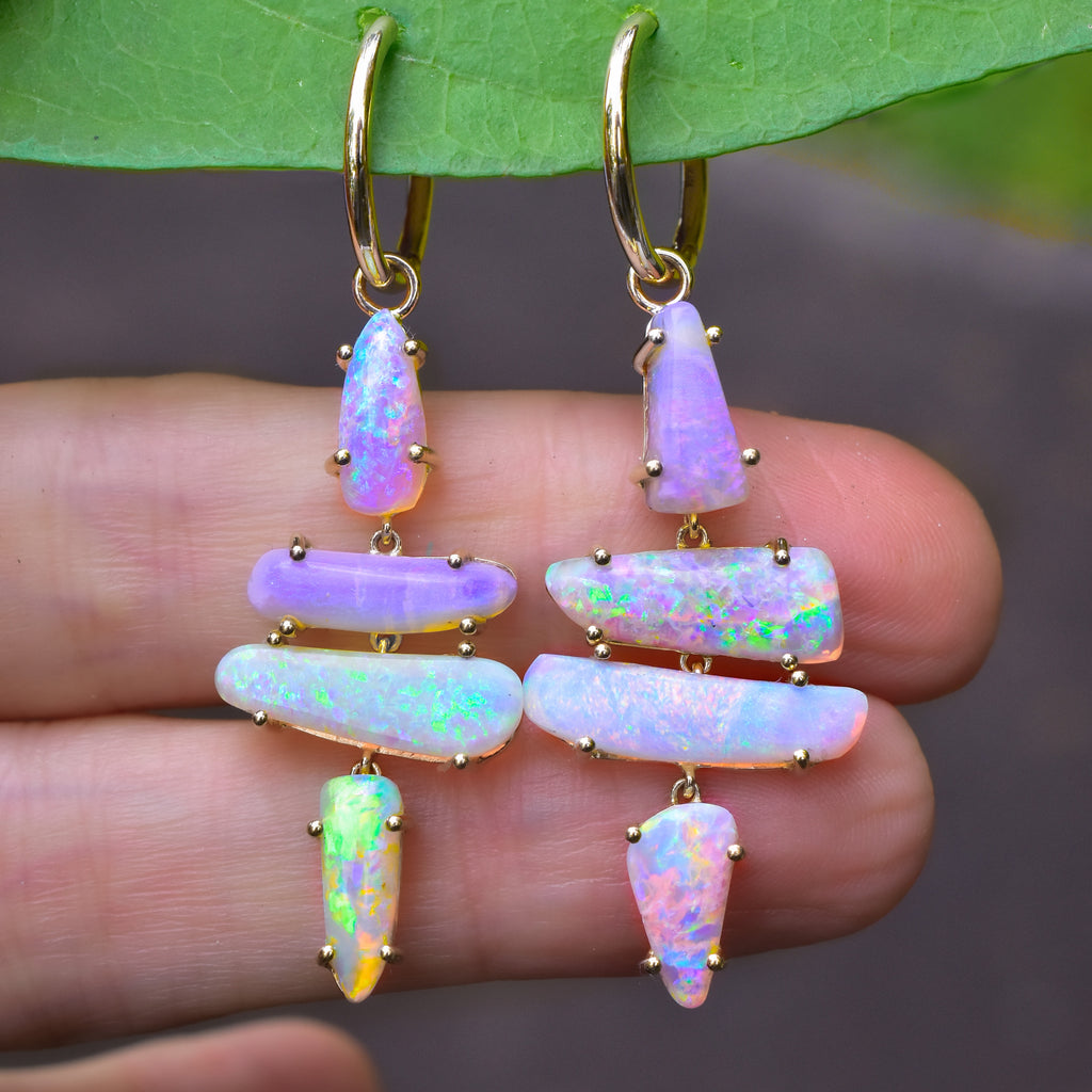 Australian Opal Dangle Earrings