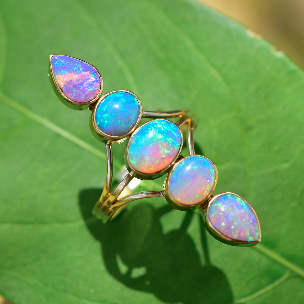 australian opal ring gold