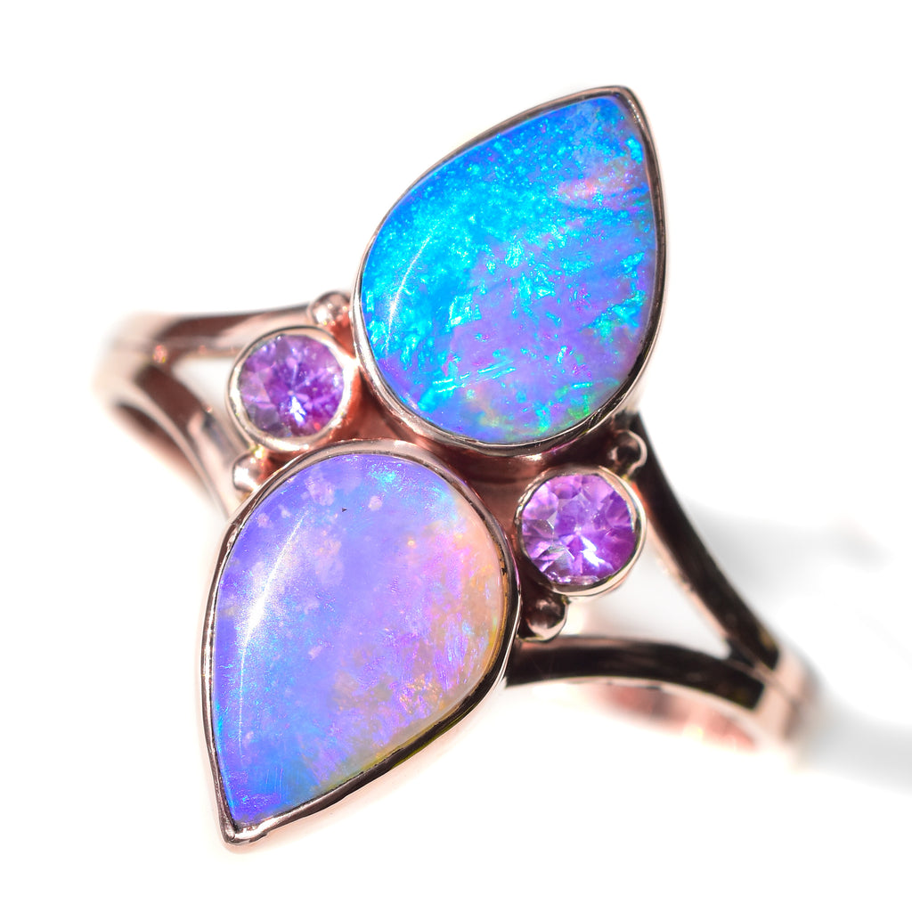 Double Australian Opal Ring