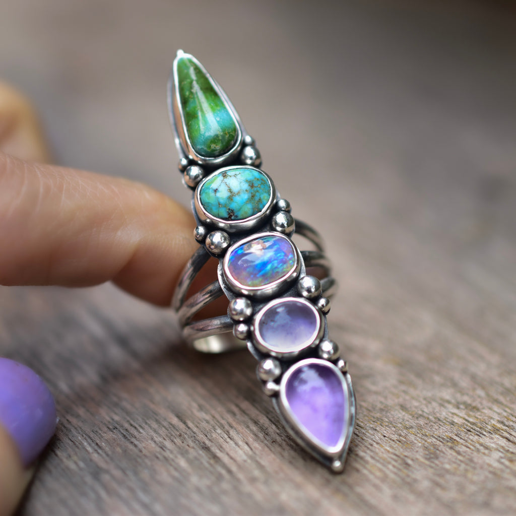 Turquoise Opal and Amethyst Goddess Talisman - Angel Alchemy Jewelry