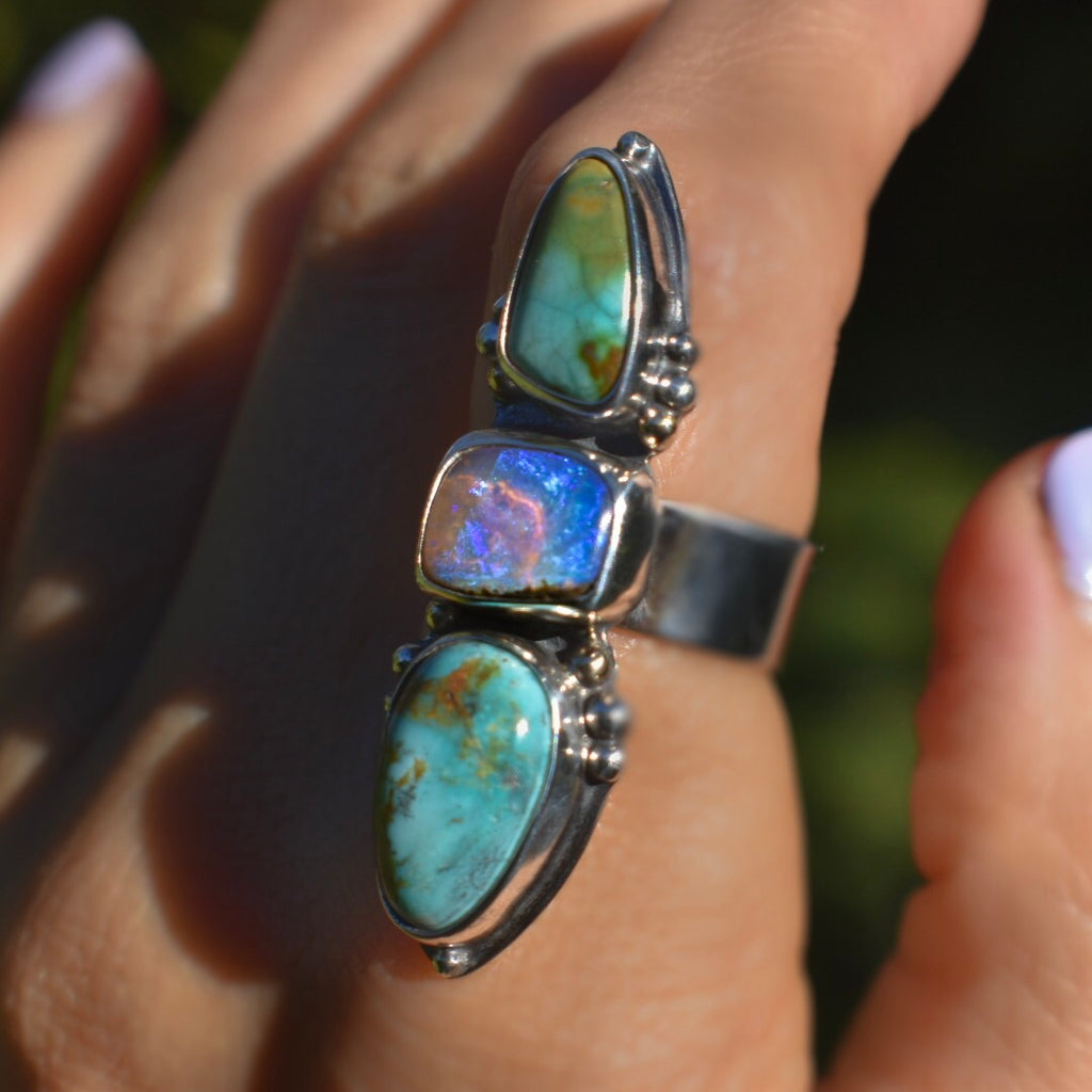 Royston Turquoise and Purple Australin Opal Goddess Talisman - Angel Alchemy Jewelry