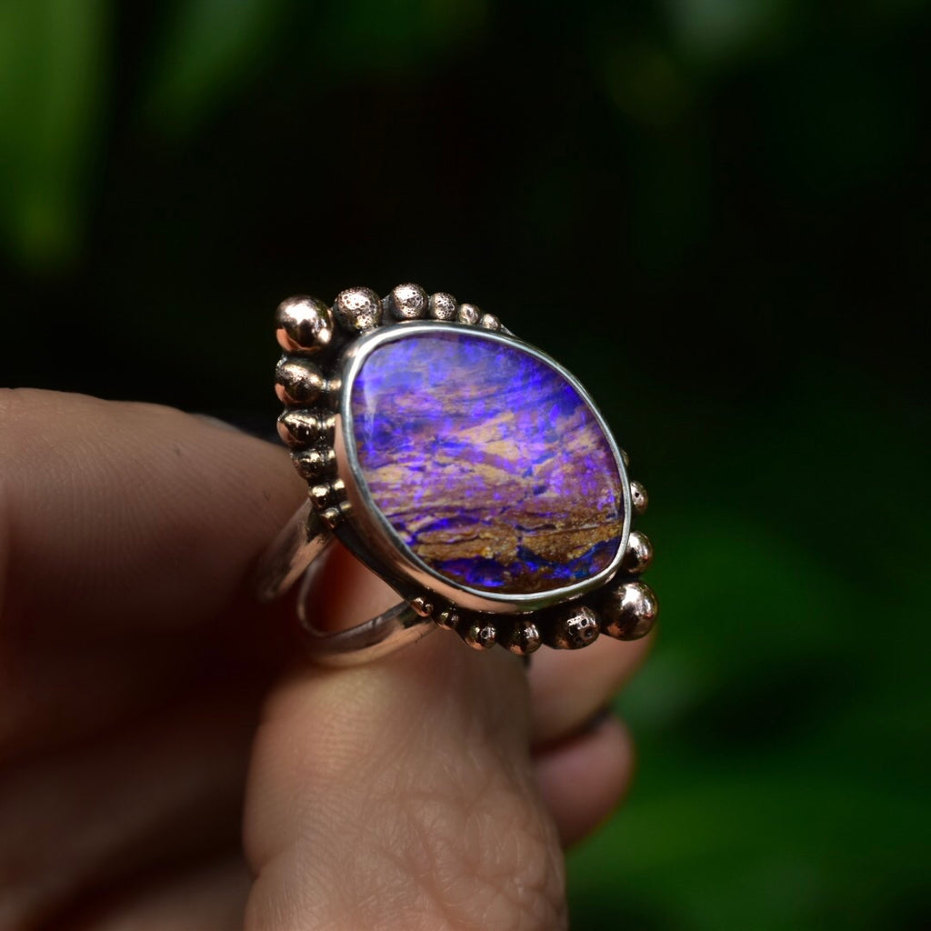 Opal and Rose Gold Ring - Angel Alchemy Jewelry