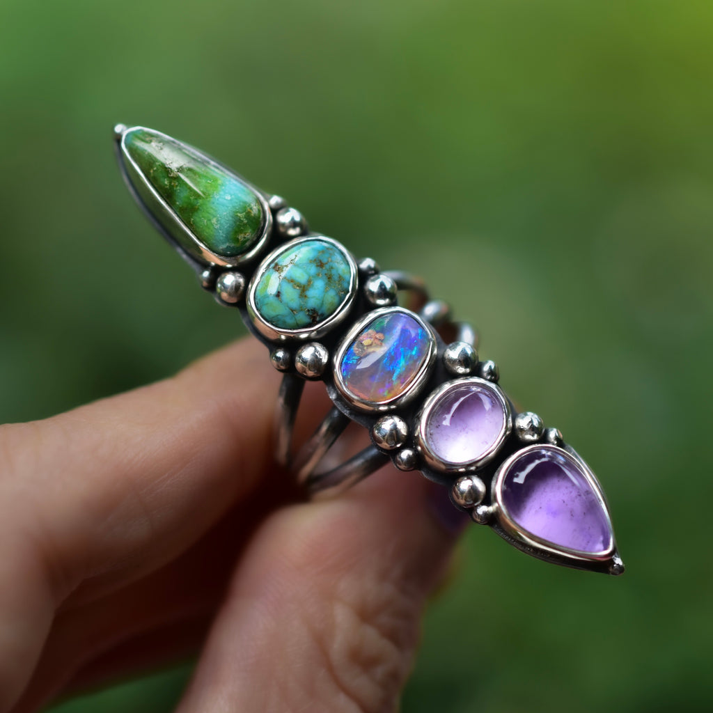 Turquoise Opal and Amethyst Goddess Talisman - Angel Alchemy Jewelry