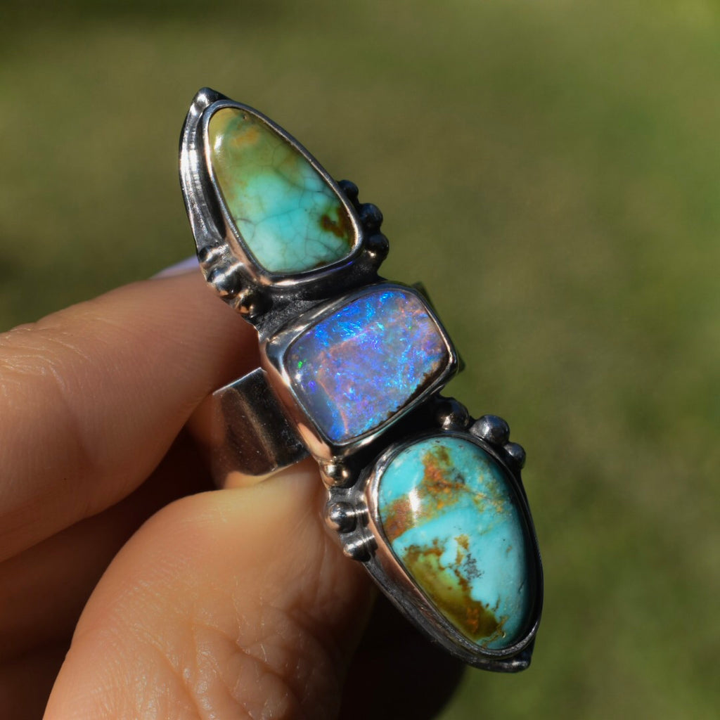 Royston Turquoise and Purple Australin Opal Goddess Talisman - Angel Alchemy Jewelry